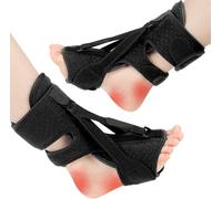 SQOYEI Adjustable Plantar Fasciitis Night Splints for Foot-Drop, Flat-Arch Relief Brace Night Splint for Plantar Fasciitis Women Men(Black)