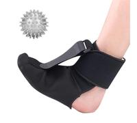 SQOYEI Adjustable Plantar Fasciitis Night Splints for Foot Drop, Heel Pain Soft Night Splint for Plantar Fasciitis Women, Men Tension Relief(L,Black B)