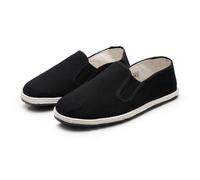 SQOYEI Classic Soft Kung Fu Shoes Men Traditional Chinese Old Beijing Tai Chi Shoes, Breathable Not Stuffy for Travel, Morning Exercise(9 UK) Black