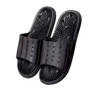 SQOYEI Household Non-Slip Acupressure Slippers for Men, Bathroom Acupuncture Shoes Quick-Drying Mute Acupuncture Slippers Women(Black,5.5-6 UK)