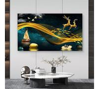 SQOYEI LCD Tv Cover Dust-Proof 4 Season Universal Stretch Fabric, All-Inclusive Screen Protector Soft Non Scratch Interior Home Decoration(Golden deer,75-85 inch)