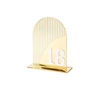 SQOYEI Mirror Thickened Arch Acrylic Table Numbers 1-15, Smooth Edges Place Card Holders for Restaurant, Business Activities Table Signs(Numbers 1-20)