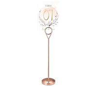 SQOYEI Stainless Steel Place Card Holders with Double Sided Number Cards, Wedding Table Numbers 1-15 with Anti-Slip Mat Table Signs for Buffet(XL_NUMBERS 1-10)
