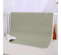 SQOYEI Summer Cool Sensation Bed Pads Washable Waterproof Chair Pad, Cotton Heavy Absorbency Incontinence Bed Pads Reusable Pee Pads for Adults(Green,180 * 200)