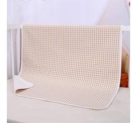 SQOYEI Summer Cool Sensation Bed Pads Washable Waterproof Chair Pad, Cotton Heavy Absorbency Incontinence Bed Pads Reusable Pee Pads for Adults(Curry,50 * 70)