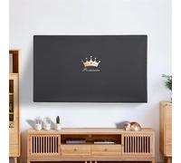 SQOYEI Tv Cover Dust-Proof Stretch Fabric Screen Protector Semi-Package Adjustable, Computer TV Enclosure 46-100 Inches Universal(85inch,Black-crown)