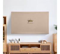 SQOYEI Tv Cover Dust-Proof Stretch Fabric Screen Protector Semi-Package Adjustable, Computer TV Enclosure 46-100 Inches Universal(55inch,Khaki-crown)
