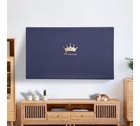 SQOYEI Tv Cover Dust-Proof Stretch Fabric Screen Protector Semi-Package Adjustable, Computer TV Enclosure 46-100 Inches Universal(50inch,Navy-crown)