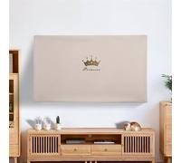 SQOYEI Tv Cover Dust-Proof Stretch Fabric Screen Protector Semi-Package Adjustable, Computer TV Enclosure 46-100 Inches Universal(70inch,Beige-crown)