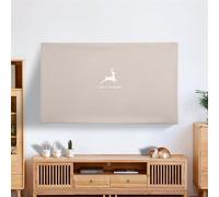 SQOYEI Tv Cover Dust-Proof Stretch Fabric Screen Protector Semi-Package Adjustable, Computer TV Enclosure 46-100 Inches Universal(42inch,Beige-deer)