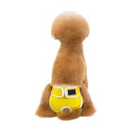 SQOYEI Washable Dog Diapers Female Potty Training Reusable Doggie Diapers for Incontinence Highly Absorbent Female Doggy Diaper with Stretchy(Yellow,XXL)