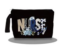 SQQCMM Nurse Makeup Bag - Trendy Nurse Themed Gifts for Lovers Girls Mom Women, Nursing Student Gifts, Canvas Zipper Makeup Bag, Cosmetic Travel Bags for Women 26, blue