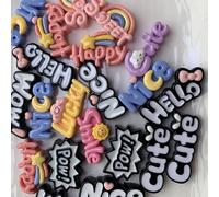 Sqqzuie 20Pcs Flatback Cute Charms,Words Resin Charms Beads for Jewelry Making, Slime Charms for DIY Crafts Keychain, Nails, Phone Cases, Bottles, Scrapbooking, Cards