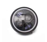 SQRHDF Motorcycle Headlight Round 6.3" Retro Vintage Motorcycle White LED High/Low Bean Headlight + Angel Light for CG125 Old School for for Bobber Motorcycle Chrome Spotlights