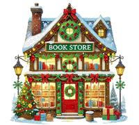 SQS 5D DIY Partial Special Shaped Drill Diamond Painting Kit, DIY Diamond Art Christmas Kits for Adults, Xmas Snowman, House, Flower, Home Decoration Art Craft 30x30 cm