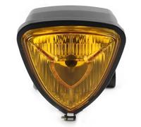 SQTGJJJ Motorcycle Headlight 12V Triangle Motorbike Headlight Lamp Head Light For Chopper For Bobber Custom For Motorcycle Halogen Headlamp(Amber)