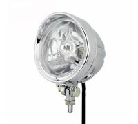 SQTGJJJ Motorcycle Headlight 4.5" Motorcycle Headlights 1/2 Inch Retro H4 Halogen Bulb Head-Lamp Universal for Chopper for Bobber for Sportster Motorcycle Halogen Headlamp(Chrome)