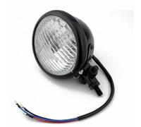 SQTGJJJ Motorcycle Headlight 4.5" Retro Style Headlight H4 Bulb Head Lamp Bottom Mount For Chopper For Bobber Headlamp Headlights Motorcycle Halogen Headlamp(Black)