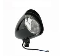 SQTGJJJ Motorcycle Headlight 5.75" Big LED H4 Headlight Motorcycle Bullet Tri Bar Headlamp Lamp For Sportster For Dyna For Softail For Bobber Custom Motorcycle Halogen Headlamp(Gloss Black Halogen)