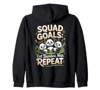 Squad Goals Eat Bamboo Nap Repeat Panda Wildlife Zip Hoodie