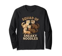 Squad of Sneaky Noodles Funny Ferret Group Long Sleeve T-Shirt
