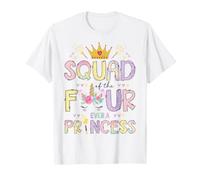 Squad of The Four Ever A Princess 4th Birthday Girl Unicorn T-Shirt
