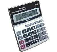 SQUADO Electronic Desktop Calculator, 8 Digits LCD Display, Silver Metal Frame, Large Keys for Office and Students
