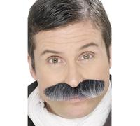 Squadron Leader Tash Grey Self-Adhesive Moustache Mens Fancy Accessory Pack Of 6