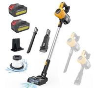 Squaeltirs Cordless Vacuum Cleaner for Dewalt 18V 2x 5.5AH Battery,3-In-1 Upright Handheld Stick Vacuum,150000r/min Rechargeable Stick Vacuum,for Pet Hair Hardwood Floor Carpet Car