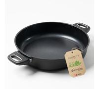 Squality Premium Sauté Pan 32 cm Double Handle - PFAS-free Non-Stick Pan from Denmark | Oven Safe up to 260 °C, Suitable for Induction Cookers, Ergonomically Shaped, for Healthy Cooking Without