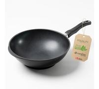 Squality Wok Pan 30 cm - PFAS Free Pan | Non-Stick Wok Pan Induction from Denmark, Ergonomically Shaped | Scratch-Resistant Coating | For Healthy Cooking Without Harmful Substances | Non Stick Pan