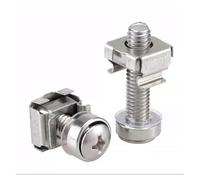 Squar Hole Hardware Cage Nuts ， Card Cage Nut Kit M5 M6 Bolts Washers Square Hole Server Rack Screw Mount Clip(Screws Nuts,20MM-M5-3PCS)