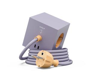 Square 1 - Avolt x Bauhaus socket cube with USB-C limited edition Lavender Glow dfp Design