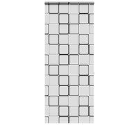 vidaxl shower roller blind with cassette - 110x240cm water-resistant peva modern multicolour square pattern