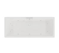 Square 12 Jet Chrome Flat Jet Double Ended Whirlpool Bath | White | Acrylic | 1700mm x 700mm