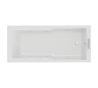 Square 12 Jet Chrome Flat Jet Single Ended Whirlpool Bath | White | Acrylic | 1700mm x 750mm