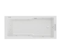 Square 12 Jet Chrome V-Tec Single Ended Whirlpool Bath | White | Acrylic | 1700mm x 750mm