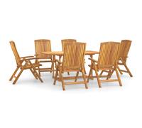 Garden Dining Set Solid Wood Teak Patio Table 5/7/9 Piece Round/Square vidaXL