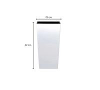 (Square 16.3 L, White) Tall Plant Pots Indoor Outdoor Planter 6 Colours
