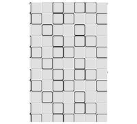 vidaXL Shower Roller Blind 160x240 cm - Water-Resistant PEVA Shade - Multicolour - Modern Square Pattern - Ceiling or Wall Mount - Adjustable Height - Child-Safe Design