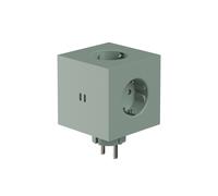 Square 2 - Avolt Socket Cube with USB-C oak green dfp Design SINGLE PIECES - 7350103840830