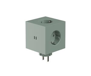 Square 2 - Avolt Socket Cube with USB-C oak green dfp Design SINGLE PIECES - 7350103840830