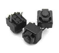 Square 2 Foot Mouse Micro Switch Button 6 * 6 * 7.3/6 * 6 * 6.0/6 * 6 * 5.7MM Micro Switch Black Dots 10Pcs(6x6x6.0mm)