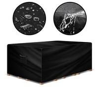 Square 242x162x100cm Outdoor Patio Waterproof Garden Furniture Cover, Weatherproof Rattan Sofa Protector Gracious Gardens Black One Size