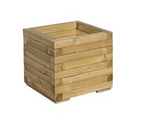 Square 33L Patio Planter - 370 x 400 x 400mm Natural Timber - Rowlinson