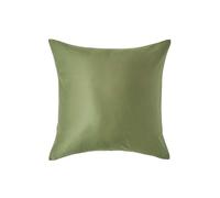 HOMESCAPES Organic 400 TC Egyptian Cotton Sateen Pillowcase, European Size - Moss Green - 40 x 40 cm