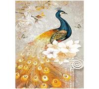 Square 5D Diamond Painting Full Drill Large Peacock 15x19 inches Diamond Art Painting by Numbers Stitch Cross Stitch Diamond Painting Pictures Mosaic Canvas Painting Art Craft Supplies 40x50cm
