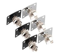 Square 6.35mm Electric Guitar Audio Jack Socket 6pcs Black Silver
