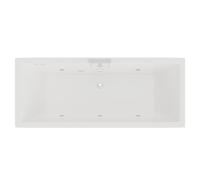 Square 6 Jet Chrome Flat Jet Double Ended Whirlpool Bath | White | Acrylic | 1700mm x 750mm