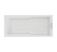 Square 6 Jet Chrome Flat Jet Single Ended Whirlpool Bath | White | Acrylic | 1700mm x 750mm